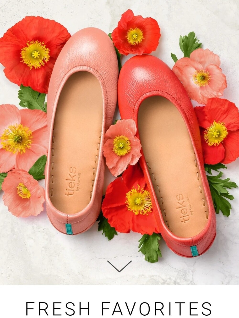 Tieks Poppy Leather Ballet Flats Size 10